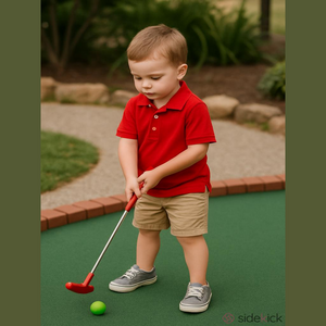 Boys Cat & Jack Polo Shirt Short Sleeve Size X-Small (4/5) School Uniform Red